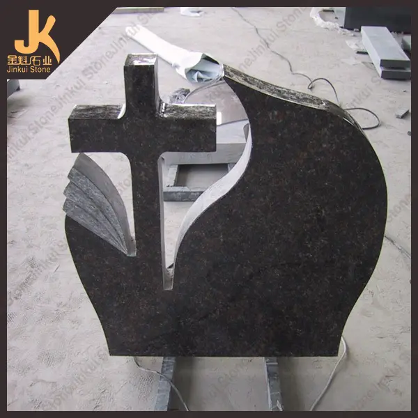 JK croce lapide monumento e pietra tombale e monumento in granito nero cinese