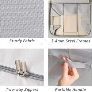 صناديق كبيرة قابلة للتكديس من الكتان والقطن بشعار مخصص ، صناديق قابلة للطي مع نافذة شفافة - Product Image 5