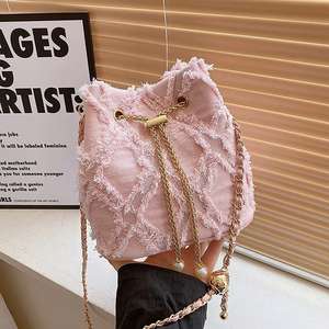 Nouveau sac seau en jean à carreaux diamantés tendance pour femme, sac bandoulière grande capacité à la mode pour femme - Product Image 3