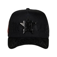 Gorras de Béisbol Personalizadas al por Mayor Rico Hats El Mago de 5 Paneles con Forro de Satén Negro y Logotipo Bordado Barbas Hats