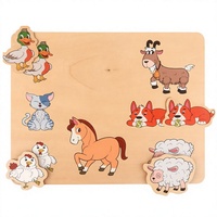 PikatoyZ Kleinkinder-Spielzeug 5-7 Jahre Alt Lehrreiches Holzpuzzle Dschungeltiere Montessori-Spiel Unisex Weihnachten Geburtstag