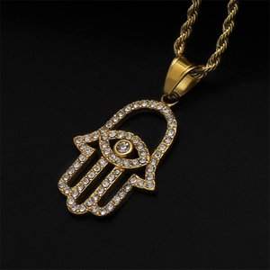 จี้พระเครื่องชุบทองวินเทจ สร้อยคอสแตนเลสสตีลพร้อมจี้รูปมือฟามาติ - Product Image 2