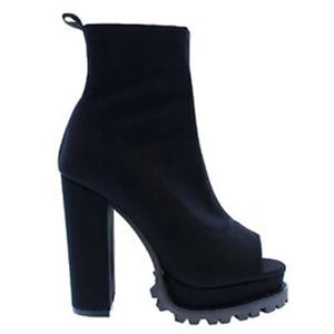 WETKISS גדול גודל US15/46 אופנה אישית נשים סתיו נעליים גבוהה פלטפורמת מגפי בוהן ציוץ סקסית מגפי נמר קרסול מגפיים סיטונאי - Product Image 3