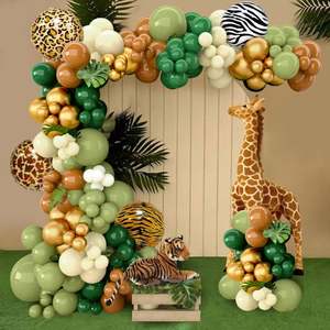 Langzuo Ensemble de ballons en latex animaux de la jungle Guirlande de ballons Kit d'arc de ballons pour fête d'anniversaire sur le thème de la jungle - Product Image 6