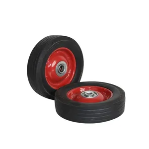 Factory direct sales rubber powder solid tire high strength steel ring rubber powder wheel small mechanical wheel