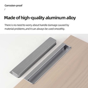 Tirador de armario de aleación de aluminio negro minimalista moderno, tirador de cajón extendido con tiradores de puerta de armario para cocina y hoteles - Product Image 3