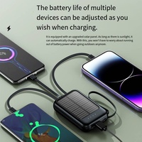 Batterie Externe Solaire Sans Fil Tendance 2025 – 20000 mAh – Produits Phares – Chargeur USB Étanche avec Panneaux Solaires