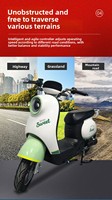 Moto électrique transfrontalière non pliable, scooter haute vitesse à batterie longue autonomie, modèle de livraison de repas A7 1000W