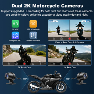Écran de navigation GPS portable pour moto 6 pouces, étanche IP67, CarPlay sans fil, Android Auto, double enregistreur DVR 2K, fixation rapide - Product Image 6