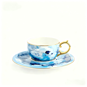 Luxus Custom Design Goldrand Porzellan Knochen China Tasse und Untertasse Set Luxus Nachmittags tee Erfahrung Yunshui - Product Image 2