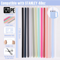 Pailles à boire en plastique mignonnes en gros avec poignée pour gobelet de sublimation de 40 oz, accessoires réutilisables pour bar et fête