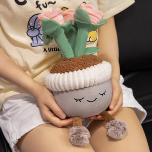 Jouet en peluche créatif en forme de rose en pot, jouet en peluche en forme de rose rouge, plante en peluche en forme de rose, cadeaux de la Saint-Valentin pour les filles - Product Image 4