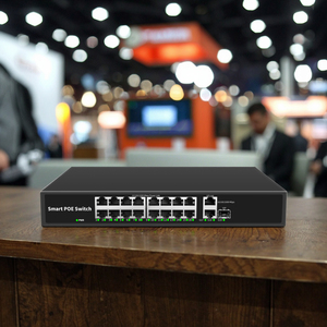 Giá rẻ 16 cổng Gigabit PoE chuyển đổi mạng QoS SNMP vỏ sắt 5/8/16/24 cổng 10/100/1000Mbps VLAN chức năng RJ45 giao diện điều khiển kho - Product Image 1