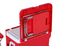 Glacière Portable 28L avec Table et Chaise, Boîte de Rangement Isotherme pour Aliments/Boissons/Pique-Nique