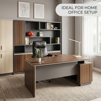 Meuble de bureau moderne et simple avec panneau, bureau de direction, armoire à dossiers en bois veiné avec porte vitrée, combinaison modulaire durable et résistante à l'eau