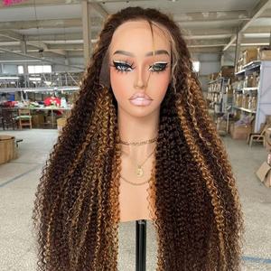 Parrucche all'ingrosso di <span class=keywords><strong>capelli</strong></span> umani brasiliani con <span class=keywords><strong>riflessi</strong></span> miele P4/27, colore Ombre, HD Lace Front, senza colla, Body Wave, Water Wave, pre-plucked - Product Image 2