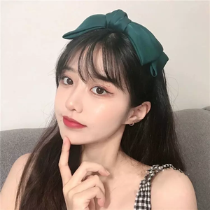 Serre-têtes coréens pour femmes, doux, double couche, en tissu de mode, avec nœud supérieur en satin de soie et grand nœud papillon - Product Image 6