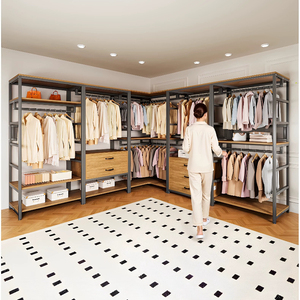 Porte-vêtements de placard - Porte-vêtements sur pied pour chambre - Dressing - Étagère - Porte-vêtements métallique - <span class=keywords><strong>Armoire</strong></span> ouverte combinable - Product Image 2