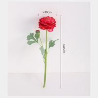 Bunga Ranunculus Buatan Realistis Warna Merah Mawar 45cm Sentuhan Asli Buatan Tangan Beraroma Dekorasi Interior Acara Grosir Pabrik