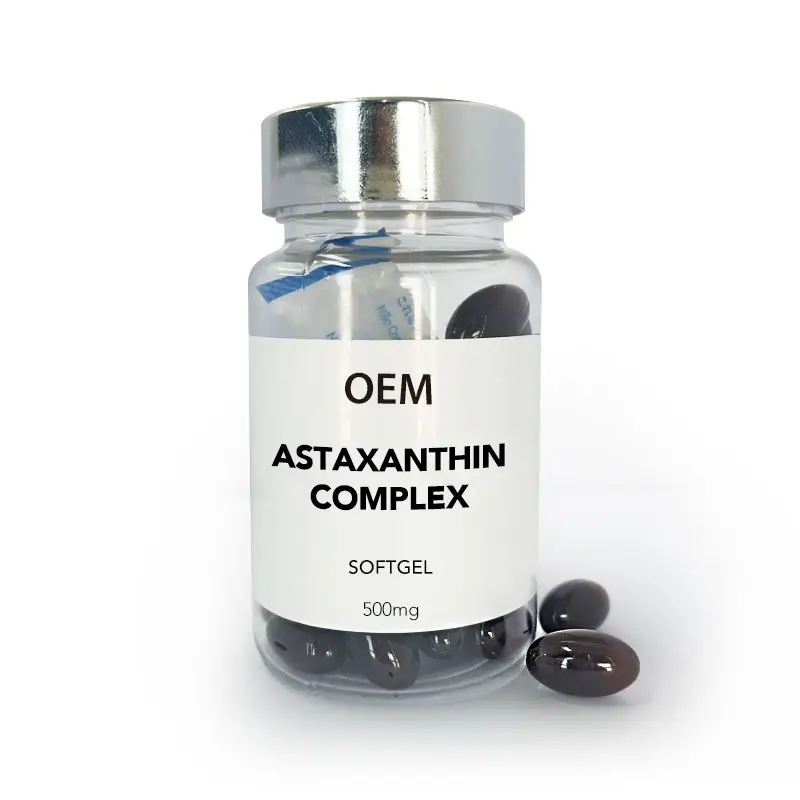 抗酸化活性のためのOEMソフトジェル皮膚と目の健康サポート藻類アスタキサンチンコンプレックスソフトジェルからのアスタキサンチンサプリメント