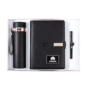 2024 Luxo Business Partner Corporativo Gift Set Notebook Vacuum Cup Pen Gift Set Logotipo Personalizado Notebook Inteligente Com Caneta