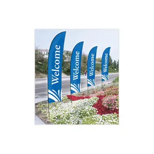 Groothandel Custom Print Outdoor Evenement Reclame Strand Vliegende Teardrop Feather Vlag Banner