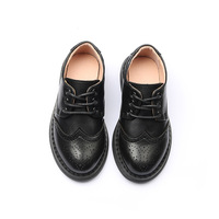 Chaussures de performance pour garçons en microfibre à semelle souple et lacets, marron et noir, pour l'école, la scène et les fêtes