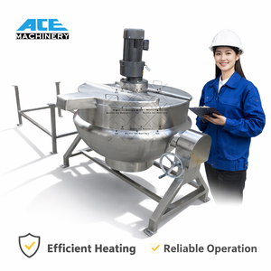 2.2KW Stainless Steel Cooking Stirring Pot Tiltable Electric Heating Jacketed Cooking Kettle With Mixer - Product Image 2