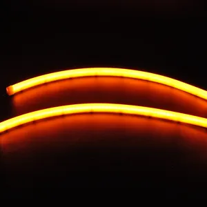 자동차 듀얼 컬러 자동차 눈물 눈 유연한 DRL 스트립 튜브 스위치백 led 빛