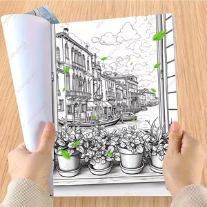 Libro <span class=keywords><strong>da</strong></span> <span class=keywords><strong>colorare</strong></span> <span class=keywords><strong>paesaggi</strong></span> italiani per adulti - 24 pagine con scene <span class=keywords><strong>di</strong></span> viaggi europei, <span class=keywords><strong>disegni</strong></span> rilassanti per l'arteterapia, architettura e natura - Product Image 4