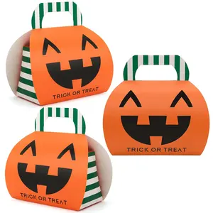 Party Gift Levert Stevige Food Grade Trick-Treaters Kartonnen Crackers Kleine Pompoen Halloween Dag Papier Doos Voor wikkelen