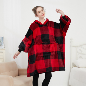 Couverture à <span class=keywords><strong>capuche</strong></span> Sherpa surdimensionnée personnalisée avec poches géantes, pour hommes et femmes - Product Image 4