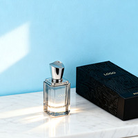 Prix usine OEM 2025 produits de parfum Logo personnalisé Cologne bouteille de parfum noir transparent vide de luxe pour hommes