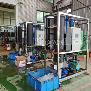 KINGWELL Commercial single phase connected tube ice machine 500kg 1ton tube ice maker for small ice factory