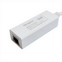 Divisor PoE 10/100M DC 5.5*2.1mm, Alimentación por Ethernet, Adaptador de 48V a 12V 2.5A 30W con QoS y Apilable para Cámaras IP en Stock