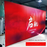 Support d'affichage en tissu tendu en alliage d'aluminium, graphiques imprimés haute définition, style minimaliste moderne, panneau d'exposition pliable