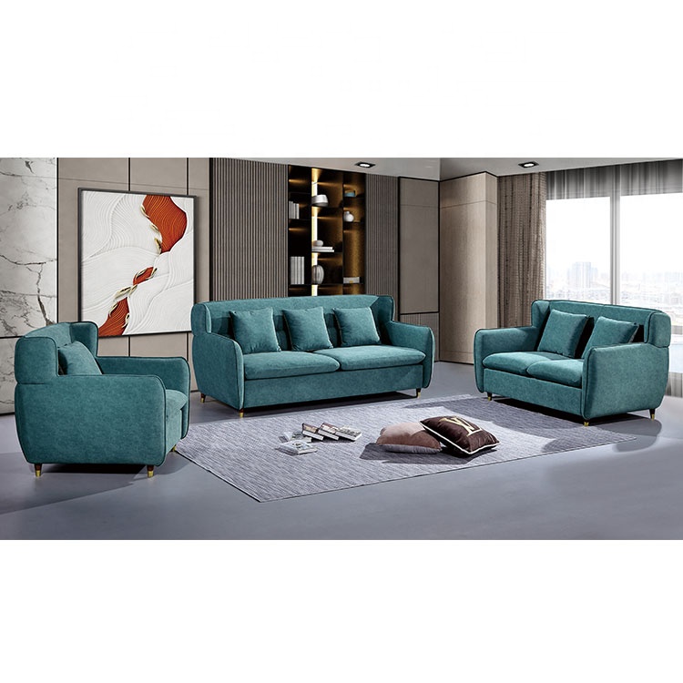 Комплект диванов из секционного полотна зеленого цвета для гостиной