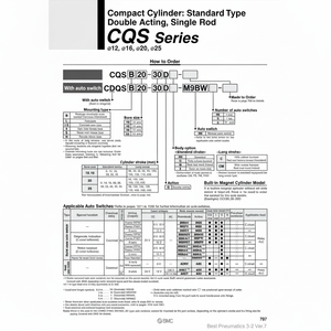 Cylindre compact SMC Pneumatics CDQSB16-75DC pièce pneumatique de haute qualité - Product Image 1