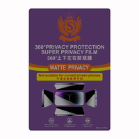 Protector de Pantalla de Privacidad 360 MATTE de TPU, 180*120mm, Anti-Espía, Anti-Rayones, 4 Capas, Transparente, Suave, Impermeable para Teléfono Móvil y Cámara