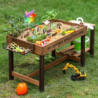 Ensemble de cuisine de simulation en bois avec table pour jeux d'extérieur, pique-nique et jeux de rôle en cour, équipement de parc d'attractions