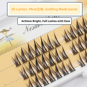 Extensions de cils en forme de L, segmentées, naturelles, denses, individuelles, en grappe, volumineuses et bouclées - Product Image 3