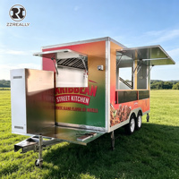 Camion de restauration mobile tout équipement en acier inoxydable pour glaces, boissons, café, bonbons, en fibre de verre et aluminium, personnalisable