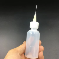 Bouteille en plastique de 50 ml avec aiguille injectrice, distributeur de liquide, d'alcool, de colophane et de pâte à souder pour le nettoyage de cartes PCB de téléphones et la réparation par soudage