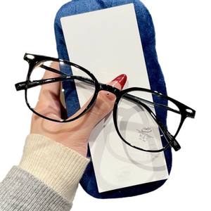 Lunettes rétro à monture carrée et ronde de style coréen, TR90, Anti-lumière bleue, pour femmes, taille moyenne, verres optiques en PC - Product Image 3