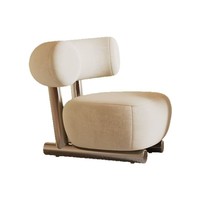 Fauteuil nordique style rétro crème pour salon, petit appartement, salon de beauté, fauteuil de détente individuel
