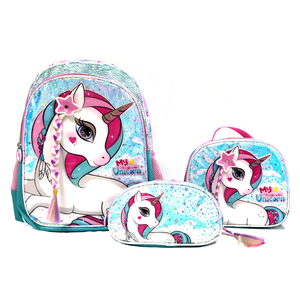 Hot New Girls Mochilas escolares <span class=keywords><strong>Mochila</strong></span> <span class=keywords><strong>con</strong></span> <span class=keywords><strong>ruedas</strong></span> Unicorn Children Trolley Mochilas escolares para niñas - Product Image 6