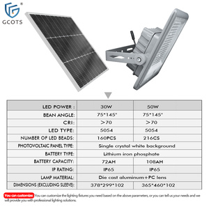 Aluminum IP65 Solar <b>Flood</b> <b>Lights</b> 30W 50W LED <b>Flood</b> <b>Lights</b> Outdoor Solar Power Illuminating the Exterior of the Hotel or Building - Product Image 3