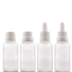 Quảng Châu Bán Buôn <span class=keywords><strong>30</strong></span> <span class=keywords><strong>Ml</strong></span> Rỗng Trong Suốt Frosted Glass <span class=keywords><strong>Dropper</strong></span> Tinh Dầu Chai Với Màu Trắng <span class=keywords><strong>Dropper</strong></span> Nắp Cao Su - Product Image 5