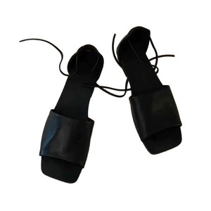 Sandalias de verano 2026 de estilo coreano, de nicho, con punta abierta y una sola tira, para mujer, planas, con cordones, tipo mule, para exteriores. - Product Image 5