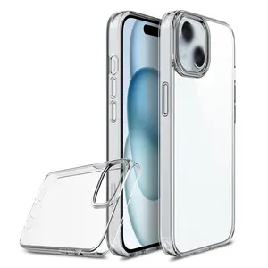 Capa de celular para iPhone15 13 14 Case, fornecedor BSCI personalizado de 2023 HP, transparente, híbrido, borda de TPU macio e transparente